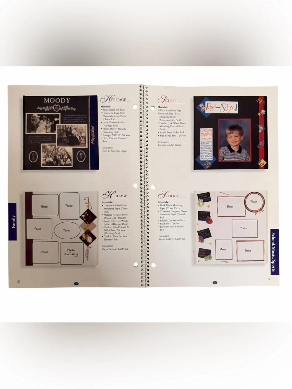 Vintage 2001 Creative Memories Scrapbook Page Design & Layout Ideas Volume VIl